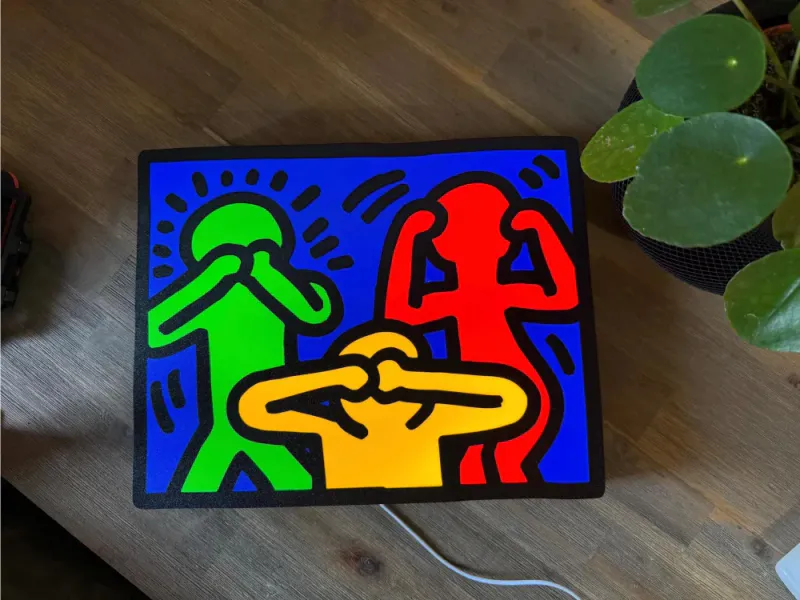 Pop Art LED-lampe – Tre figurer