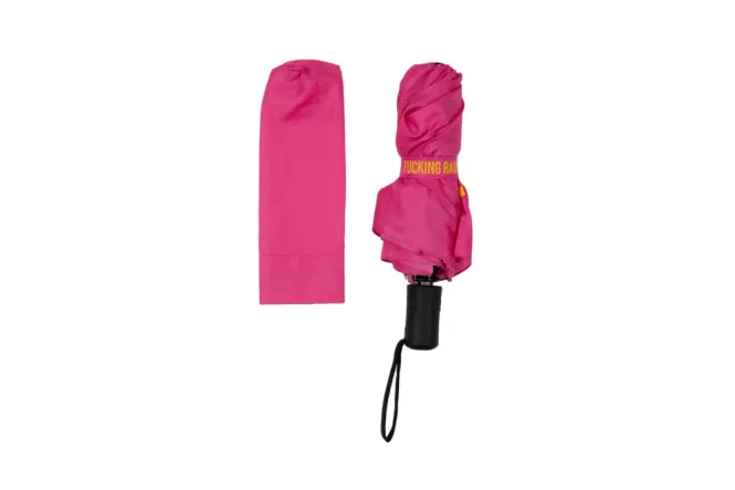 Hovedbilde Sammenleggbar paraply «Fucking Rain» – rosa