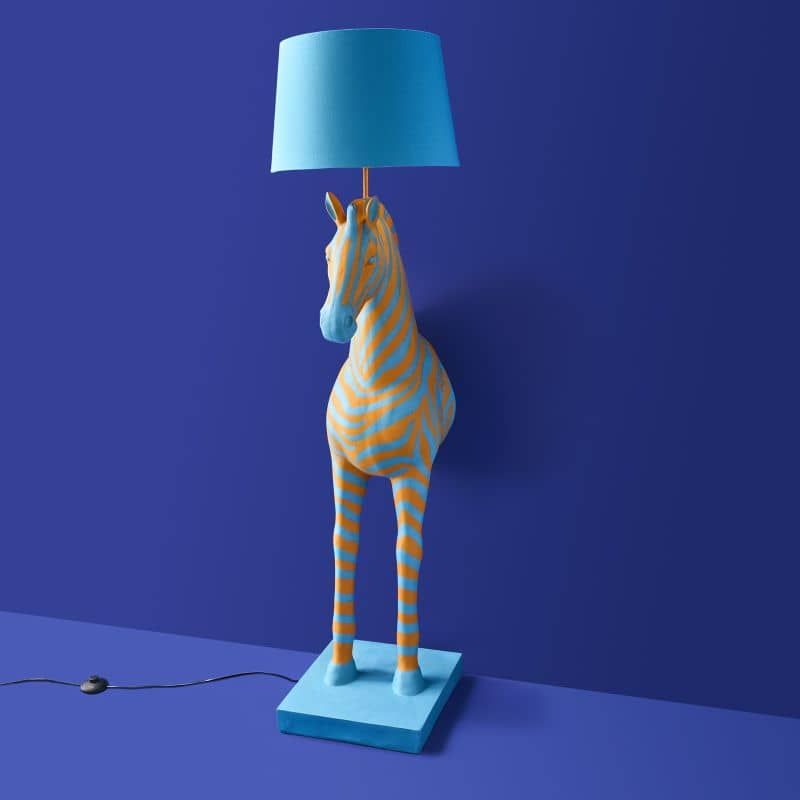 WERNS Zebra Zora gulvlampe – blå/oransje