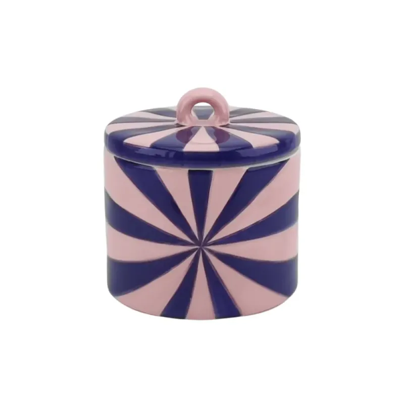 Deco Jar - Swirl - Dolomite - Blue/Pink - 11x11x11,5cm