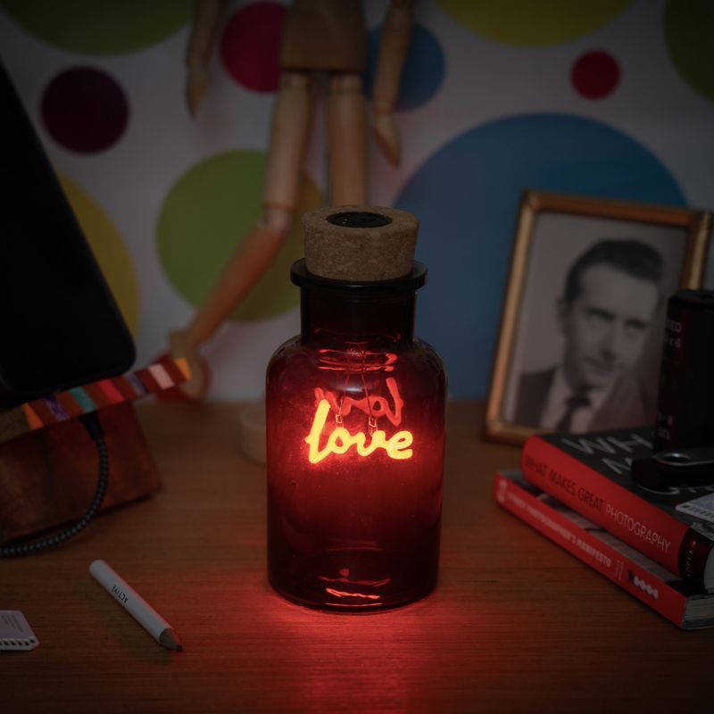 Love Neon Light in a Glass Bottle