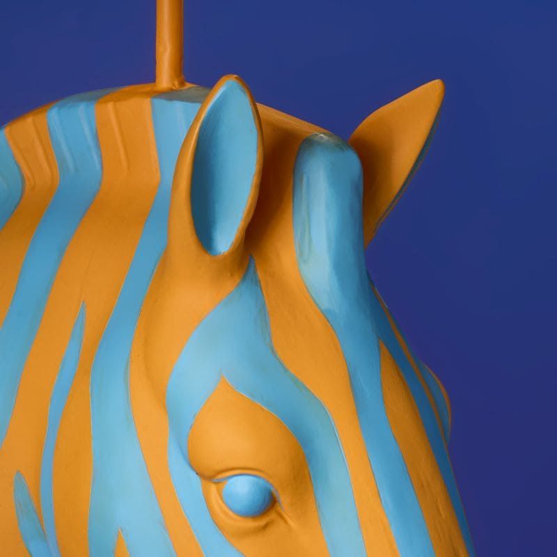 WERNS Zebra Zora gulvlampe – blå/oransje