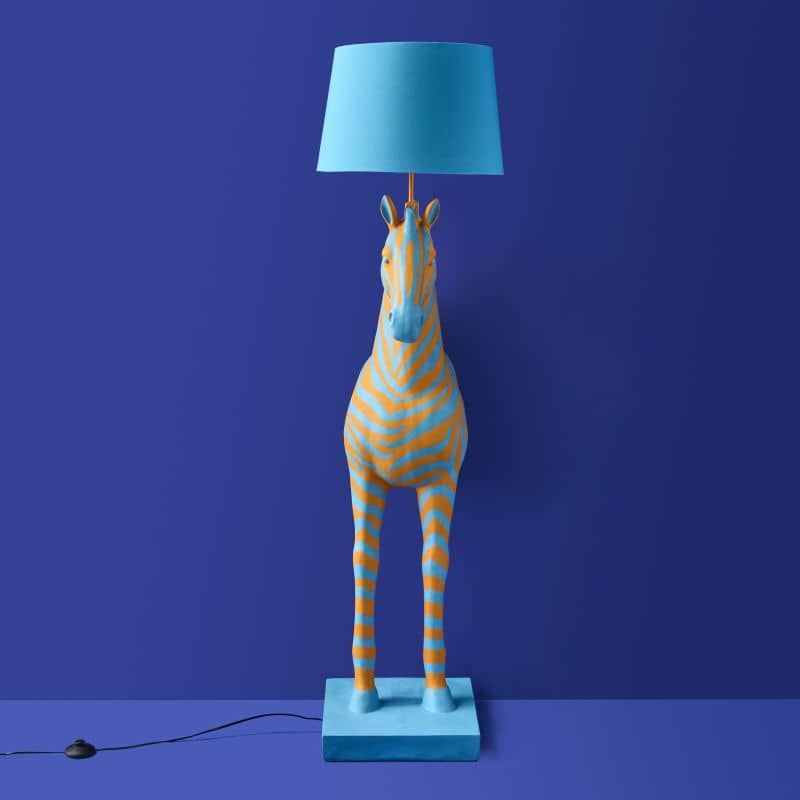 WERNS Zebra Zora gulvlampe – blå/oransje