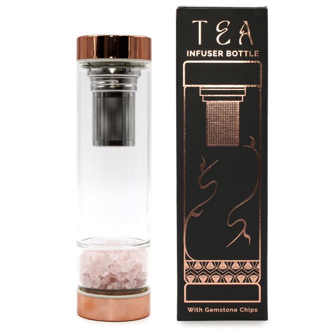 Hovedbilde Crystal Glass Tea Infuser Bottle - Rose Gold - ...