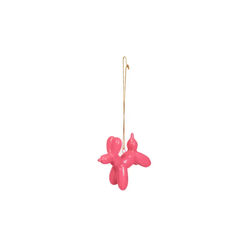 Balloon Dog Holiday Ornament 6,5x3x6,5cm Neon Pink