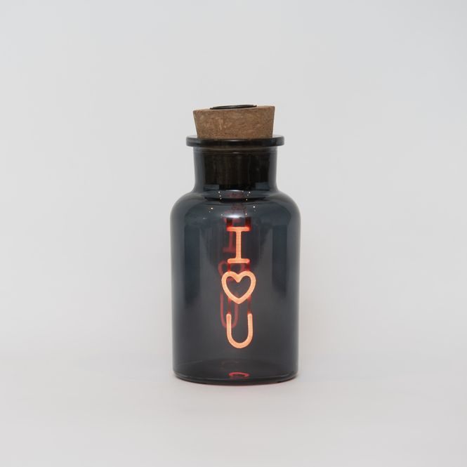 Hovedbilde I Love You Neon Light in a Glass Bottle