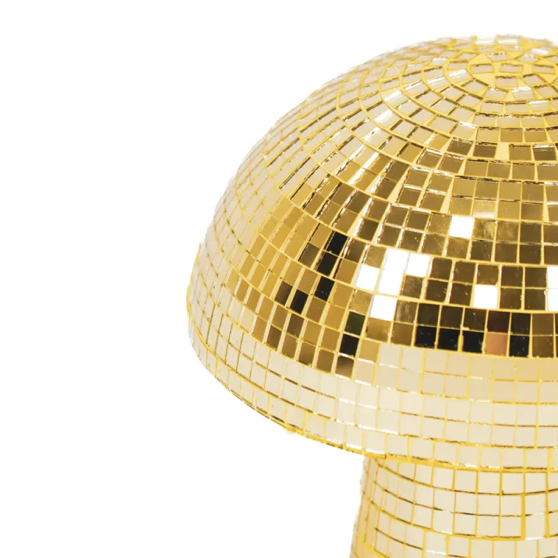 Disco -Mushroom - Glass - Gold- 14x14x14cm